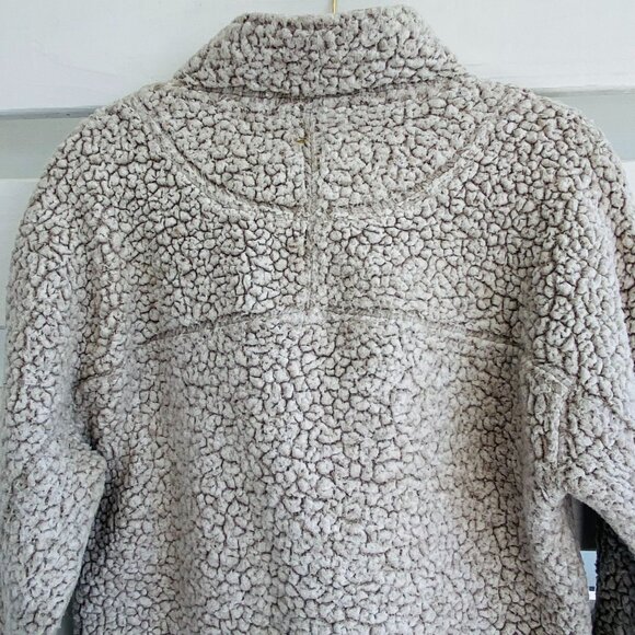 True Grit Women's Medium Quarter Zip Sherpa Pullover Fleece Sweater in Cream - Picture 6 of 9